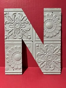 Shabby Chic Wood/Metal Hanging Letter N Antique Grey 11 11/16” New - Picture 1 of 5