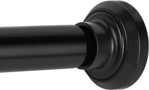 Matte Black Adjustable Shower Curtain Rod 33-72" Tension Stainless Steel Nodrill - Picture 1 of 12