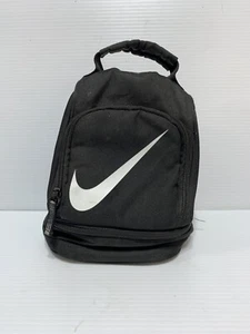 Nike Dome Lunch Bag Unisex Swoosh Black Nylon Insulated Zip Tote Work School Box - Picture 1 of 4
