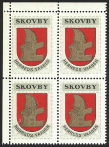 Denmark 1940-42 SKOVBY Cinderella BLOCK from Jensen's Arms Series VF-NH - Picture 1 of 2