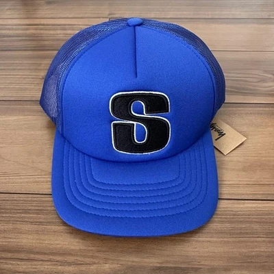 stussy big s trucker hat cap blue 24ss - Image 1 of 3