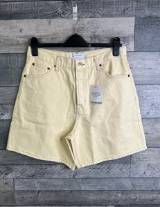 Pantalones Cortos de Jean Topshop para Mujer Talla UK 12 Amarillo Mantequilla Denim Informales Verano - Imagen 1 de 9