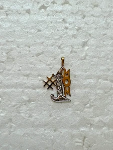 14K Yellow Gold "#1 Mom" Fine Pendant with diamonds - Picture 1 of 4