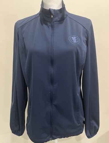 VETEMENTS Port Authority Giacca Donna Soft Shell Full Zip Blu Navy Logo Pacchetti Taglia M