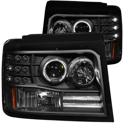 ANZO 111184 1996 fits Ford 92-19 F-150 Projector Headlights w/ Halo Black Foto 1 de 4