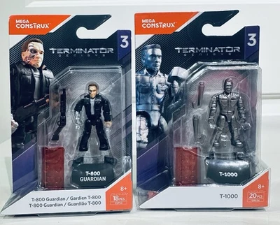 Mega Construx Heroes Series 3 Terminator Genisys T-800 GUARDIAN & T-1000 LOT - Image 1 of 4