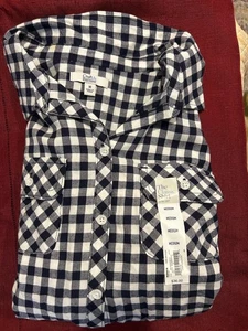 Neu mit Etikett Croft & Barrow Medium kariertes kariertes langärmliges geknöpftes Damenhemd neu - Bild 1 von 1