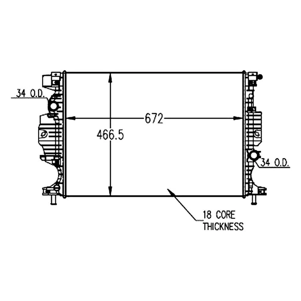 For Ford Fusion 2013-2019 TYC 13320 Engine Coolant Radiator Foto 1 de 1
