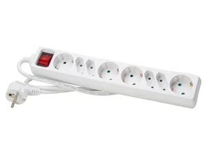 KOPP Steckdosenleiste 129502003, 8-fach, Schalter, 1,4 m Zuleitung, BS, weiß - Bild 1 von 1
