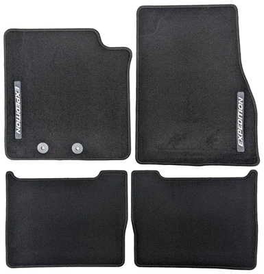 OEM NEW 2012-2014 Ford Expedition Front & Rear Black Carpet Floor Mats W/ LOGO - Image 1 of 4