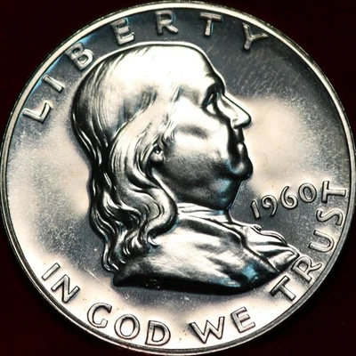 Uncirculated Proof 1960 Philadelphia Mint Silver Franklin Half - Image 1 of 2