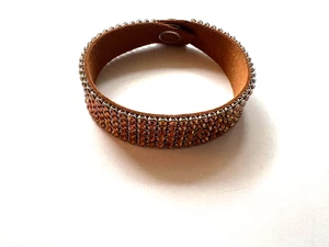Cognac / Citrine colored Crystal Mesh Bracelet 7 1/4" - Picture 1 of 4