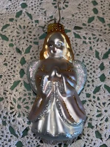 Vintage hübscher Engel Merkur Glas Weihnachtsschmuck - Bild 1 von 6