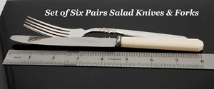 Set of 6 Community Silver Plated Salad Knives and Forks Excellent Condition - Picture 1 of 6