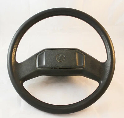 VW VOLKSWAGEN JETTA 2 PASSAT B3 GOLF 2 LENKRADER LEDER SCHWARZ 2-SPEICHE OEM - Bild 1 von 4