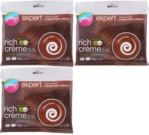 3 Packs x Natural Brown Godrej Expert Rich Creme Hair Colour 40g EACH No-Ammonia - Picture 1 of 1