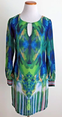 XOXO Vestido Remoto Colorido Manga Larga, Estampado Acuarela, Talla XS Foto 1 de 4