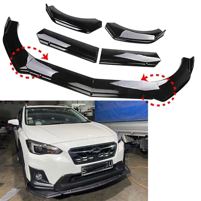 Front Bumper Spoiler Chin Splitter Body Kit Glossy Black For 2013-2022 Subaru XV - Изображение 1 из 4