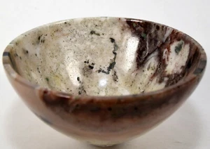 3.2" Natural Reddish White Chalcedony Agate Gemstone Crystal Mineral Bowl India - Picture 1 of 4