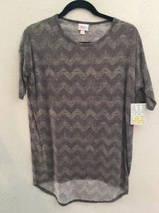 Cute LuLaRoe Irma, Size XXS, Brown/ Grey Chevron - Picture 1 of 2