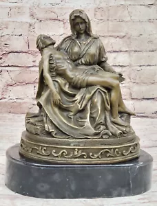 MICHELANGELO`S PIETA Estatua VIRGEN MARÍA JESUCRISTO 10.5 Bronce Escultura Venta - Imagen 1 de 10