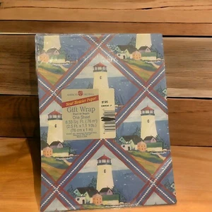 Set 3 confezioni regalo vintage American Greetings Lighthouse nuove made in USA - Foto 1 di 5