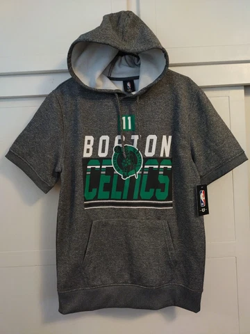 Boston Celtics NBA Number 11 Men's Short Sleeve Hooded Sweatshirt Medium Irving Cover