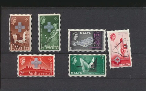 Malta 2 Diff Mint Never Hinged Sets with Queen Elizabeth II 263 -5; and 266 - 8 Cover