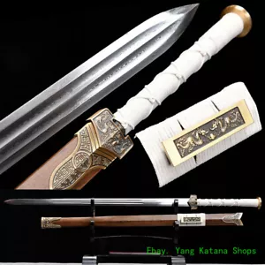 Espada china WuSHu de acero Damasco doblada hecha a mano piezas de dragón de latón bonita #1397 - Imagen 1 de 12