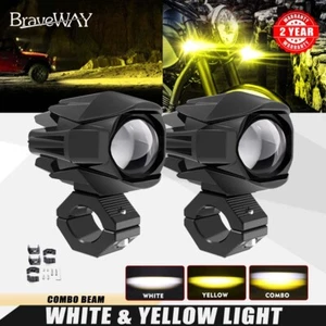 For Jeep Wrangler JK Motor Bumper Mount 2Pcs LED Driving Work Lights Bar Hood - Picture 1 of 16