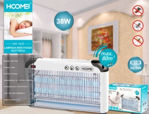 LAMPADA ZANZARIERA ELETTRICA LUCE UV INSETTICIDA ANTI ZANZARE ELMINA INSETTI 38W - Foto 1 di 1