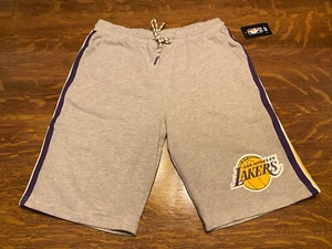 NWT ($40) LOS ANGELES LAKERS GRAY BASKETBALL SHORTS MENS MEDIUM LEBRON KOBE #326 - Picture 1 of 10