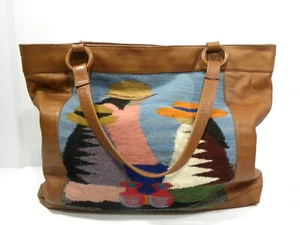 Vintage American Angel Southwest Echtleder Handtasche Schultertasche Beuteltasche - Bild 1 von 16