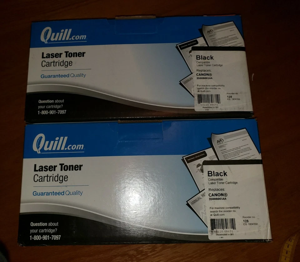 2 Quill Laser Toner Cartridges Black For Canon 3500B001AA - Image 1 of 4
