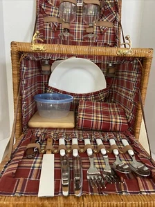 Lujo, mimbre, cesta de picnic, mochila Carrie o sobre el hombro todos los utensilios - Imagen 1 de 16
