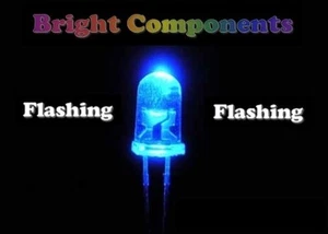 5 x Blue Flashing LED 3mm - Ultra Bright(6000mcd) - UK Seller - Picture 1 of 1
