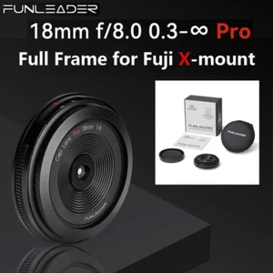 FUNLEADER 18mm F8.0 Pro Full Frame Wide Angle Cap Lens for Fujifilm Fuji X Mount - Picture 1 of 8
