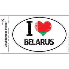 Gift Sticker : I Love Belarus Heart Flag Country Crest Belarusian Expat