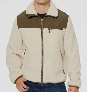 $250 Vince Camuto Men's Ivory Green Multi-Pocket Sherpa Coat Jacket Size M - Picture 1 of 2