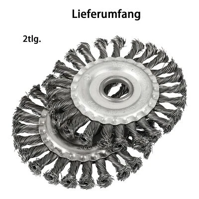 2-4er Drahtbürste Für Flex, Winkelschleifer Ø125mm X 22mm Gezopft Scheibenbürste - Bild 1 von 4