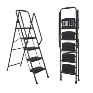 5 ft. Reach, 5-Step Folding Ladder, with Anti Slip Wide Pedals, Safety Anti Slip - Picture 1 of 8