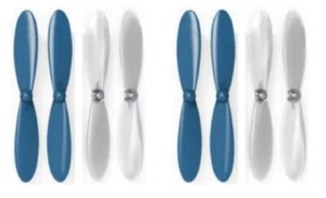 Hubsan X4 H107D+ Plus Blue Clear Propeller Blades Props Propellers 2 Pack - Picture 1 of 2