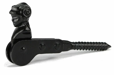 HAPRO Fensterladenhalter schwarz 130 mm mit Männchen Kopf Klappladenhalter Beschlag