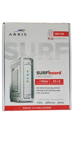 Arris SURFboard SB6190 DOCSIS 3.0 Gigabit Cable Modem White 1 Gbps Single-Port - Afbeelding 1 van 7