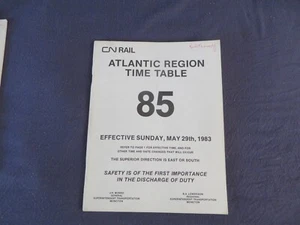Canadian National RR Employee TT Atlantic Region #85 datiert 29.05.83 - Bild 1 von 1