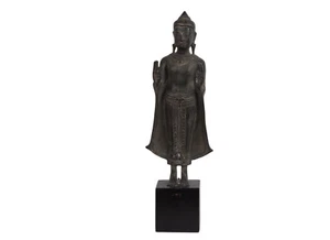 Thailand 13. Jh. A Thai Lopburi Style Bronze Figure of Buddha - Bouddha Thaï - Picture 1 of 10