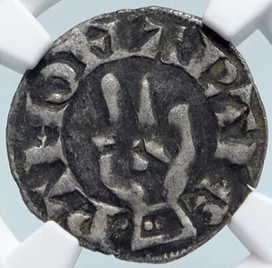 1200AD FRANCE Archbishopric BESANCON Old Silver Denier Medieval NGC Coin i89608 - Picture 1 of 5