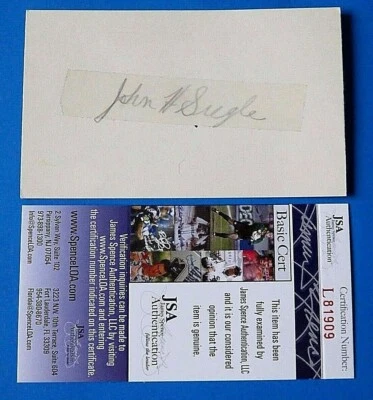 JOHN SIEGLE SIGNED 3x5 INDEX CARD ~ 1905-06 CINCINNATI REDS D. 1968 ~ JSA L81909 - Image 1 of 3