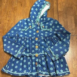 Girls Matilda Jane Polka Dot Jacket Size 14 Green and Blue - Picture 1 of 6