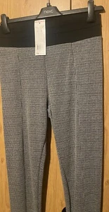 F&F Grey Glitter MIX PULL ON LEGGINGS CHECK PATTERN SIZE 12 Xmas Bnwt - Picture 1 of 9
